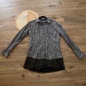 ROUGH STOCK PANHANDLE SLIM Pearl Snap Paisley Print Womens Long Sleeve Shirt